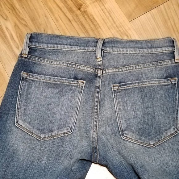 FRAME Le Garcon Low Rise Boyfriend Blue Jeans 23 Womens Slim Straight Step Ankle - Picture 8 of 12